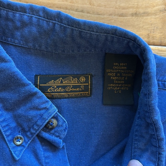 Vtg Eddie Bauer button down work shirt - Picture 2 of 4